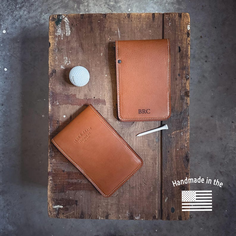 IRONandGRAINusa Leather Golf Scorecard Holder - Thumbnail 3