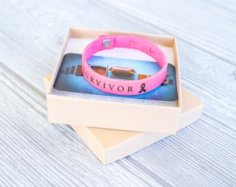 Breast Cancer Survivor Gift, Gift for cancer warrior, gift for cancer someone battling breast cancer, bracelet for breast cancer battle