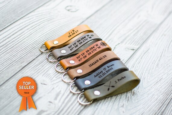 leather coordinate keychain