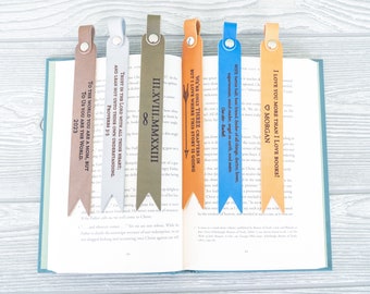 Custom Leather Bookmark, Personalized gift for him, Gift for her, Anniversary gift, Best mens gift, Gift for him, Book club gift, Bookmark