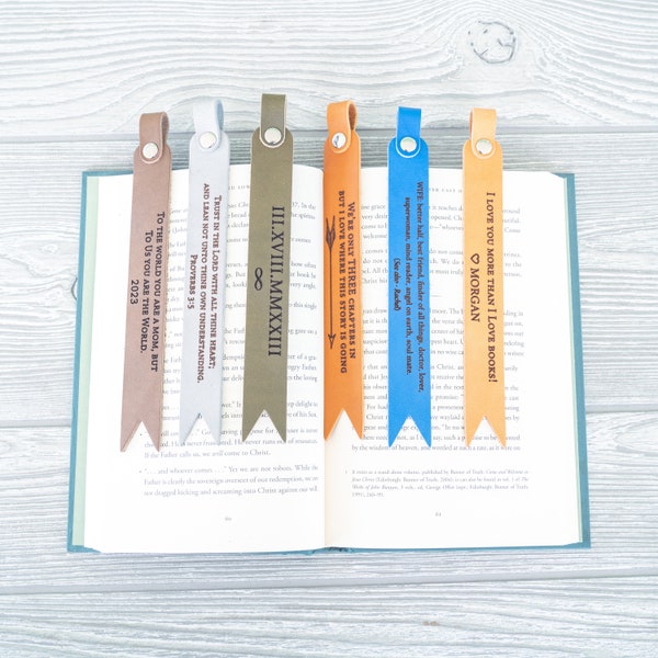 Custom Leather Bookmark, Personalized gift for him, Gift for her, Anniversary gift, Best mens gift, Gift for him, Book club gift, Bookmark