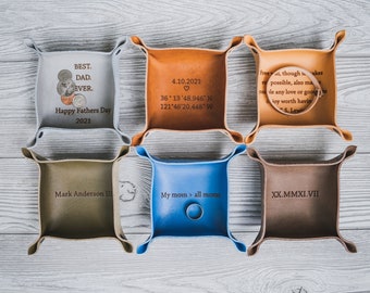 Custom Leather ring tray, Gift for men, mens gift, anniversary gift, personalized gifts, leather, wife gift, engraved leather, gift for her