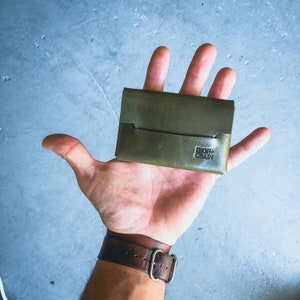 Billetera de cuero para hombre, billetera de cuero, regalo de aniversario, regalo de aniversario para hombre, billetera de cuero hecha a mano, billetera de cuero única, hecha en EE. UU.