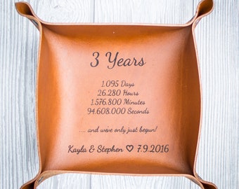 Custom Leather valet tray, Gift for men, mens gift, catchall, anniversary gift, personalized leather, husband gift, engraved leather, custom