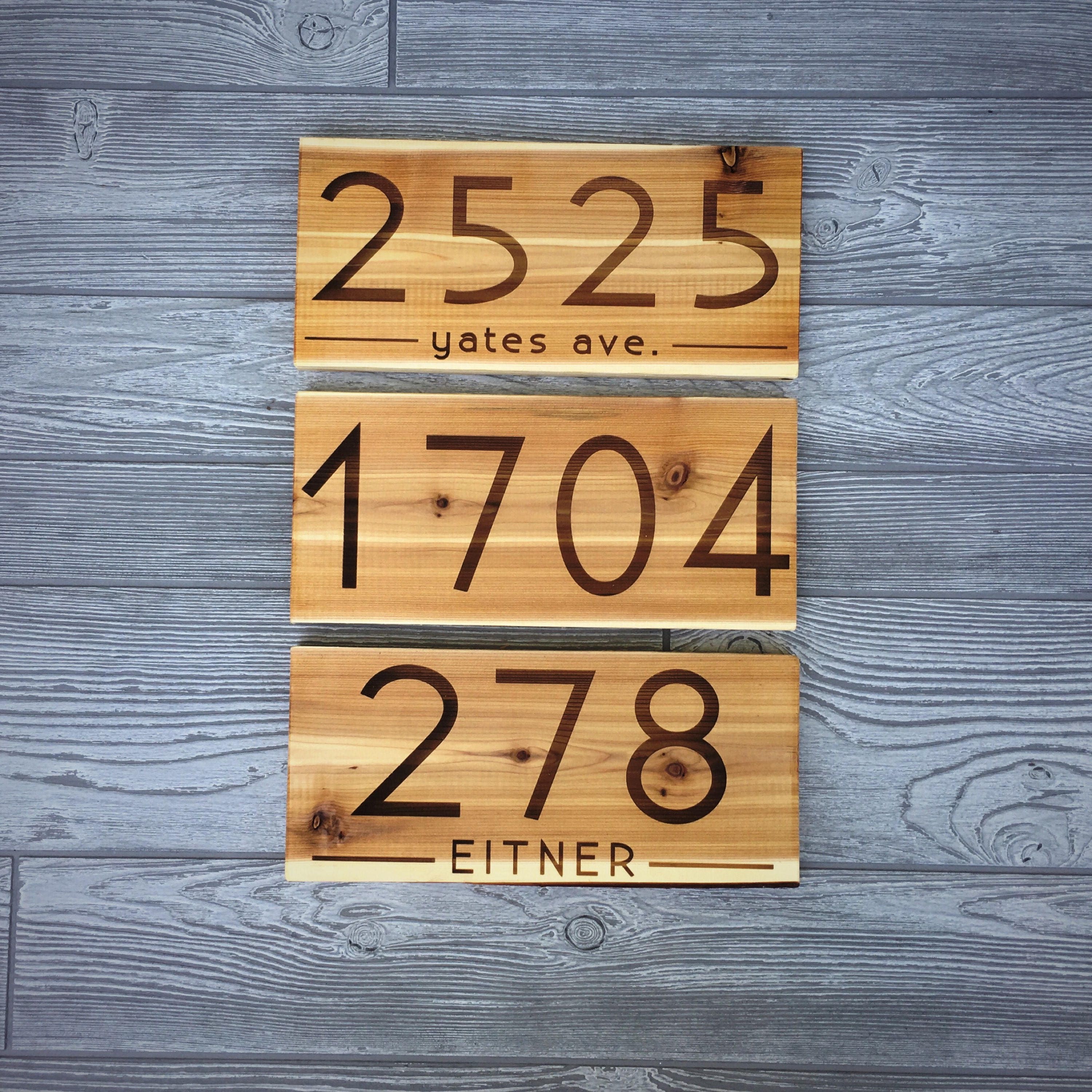 Personalized street number wood sign address sign house Etsy