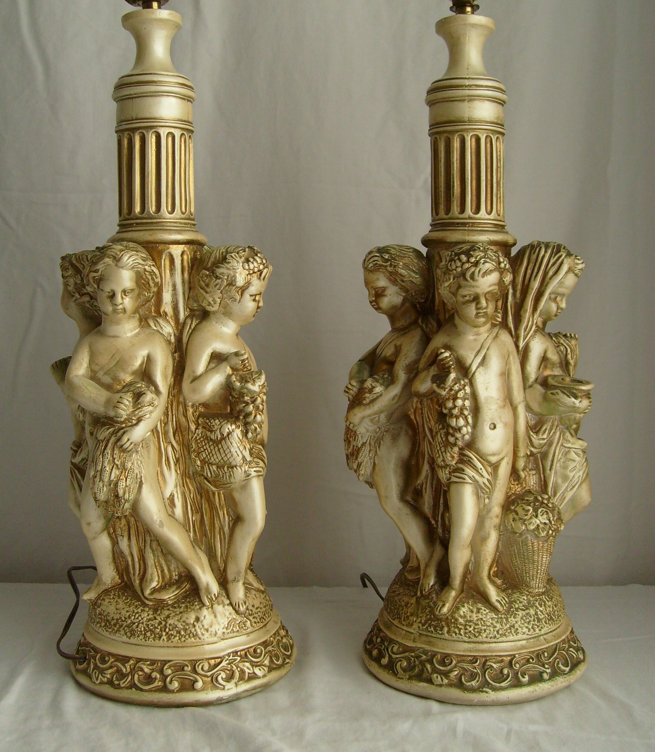 Vintage cherub lamp deals