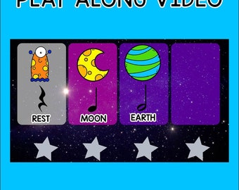 Rhythm Activities and Play Along Video: LEVEL 2 (Half Notes) Space Aliens