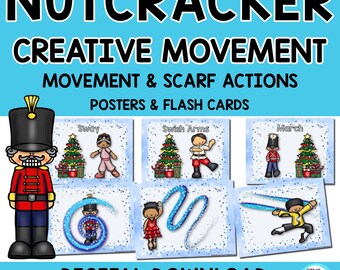 Nutcracker Creative Movement Scarf And Ribbon Activities or Brain Breaks