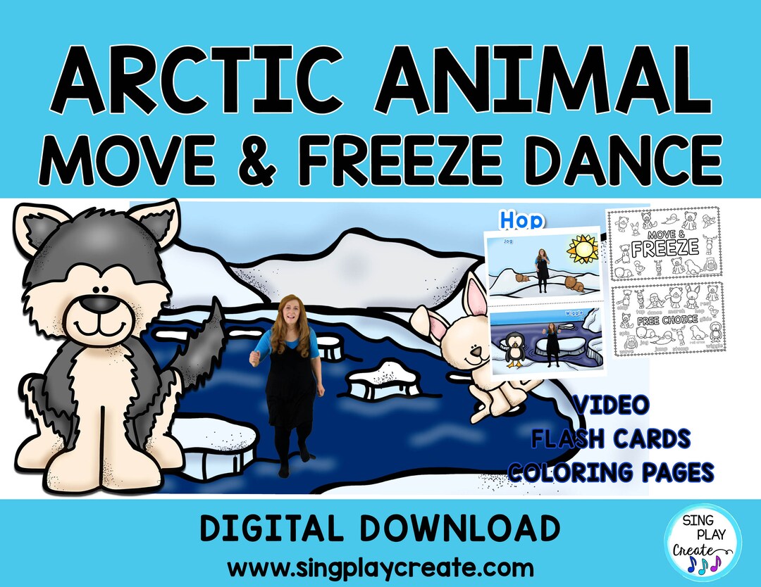 Arctic Animal Freeze Dance Brain Break P.E. (Download Now) 