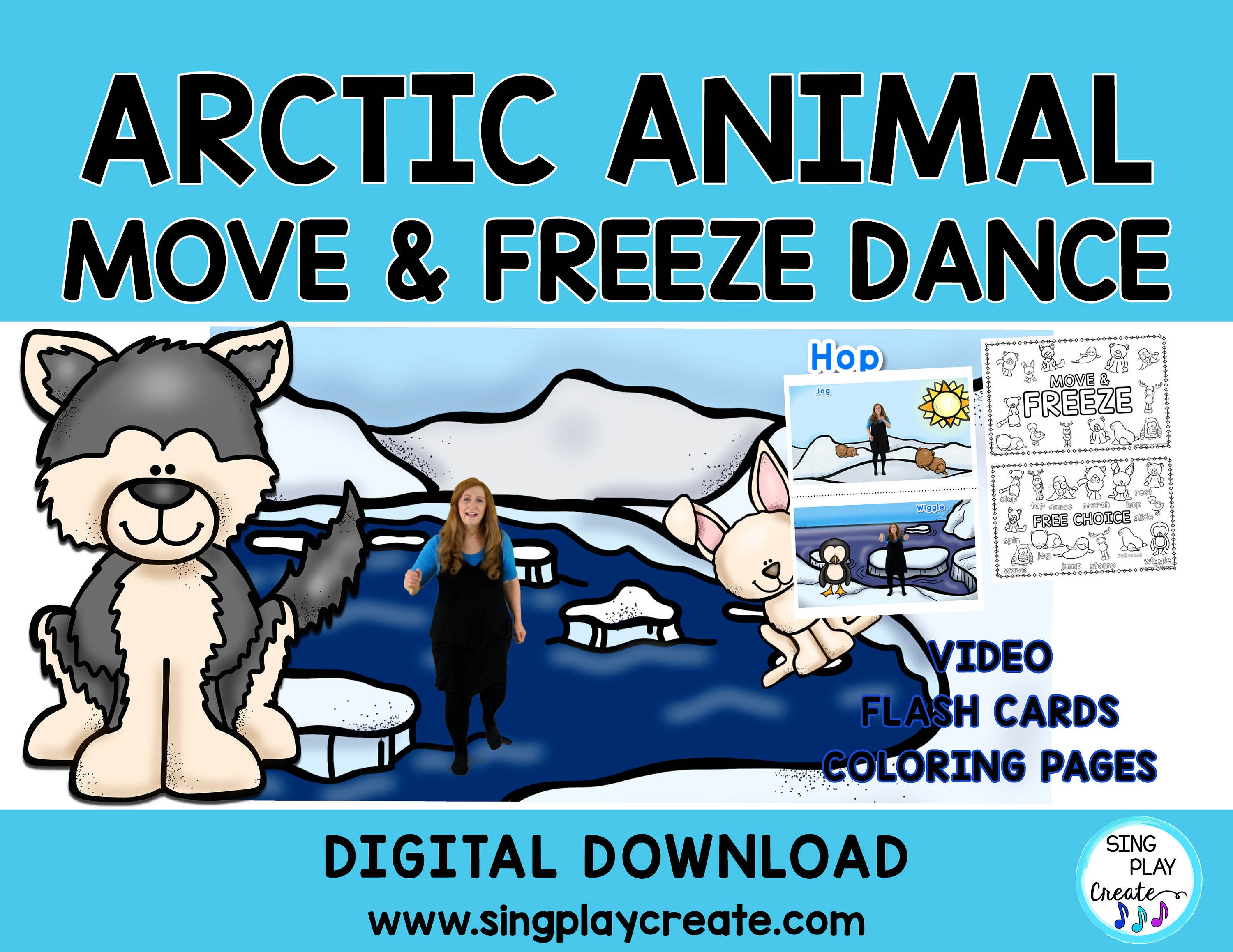 Arctic Animal Freeze Dance Brain Break P.E. (Download Now) 