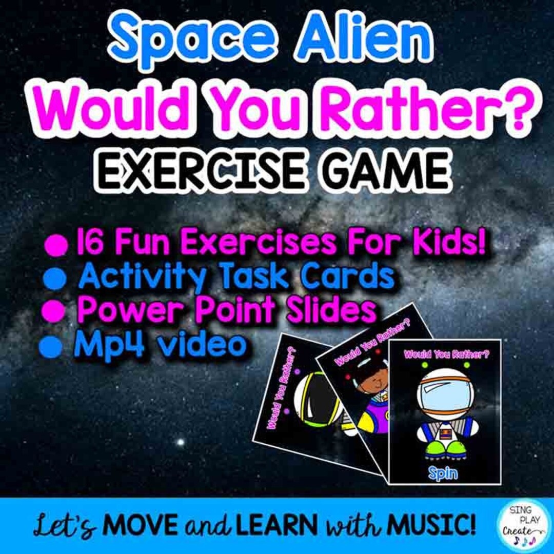 Space would You Rather Exercise for Kids, Brain Break, Indoor Workout