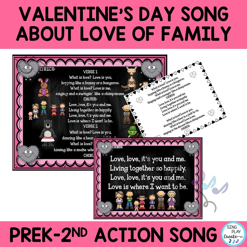 Valentine's Day Song what is Love With Music Tracks, Music Class Song, Valentine's Song