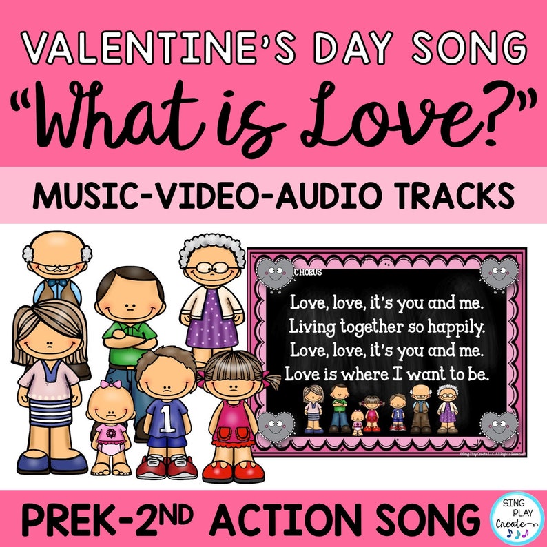 Valentine's Day Song what is Love With Music Tracks, Music Class Song, Valentine's Song