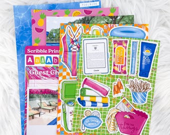 Poolside – Creative Journaling Kit // Matte Junk Journal Stickers