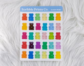Gummy Bears – Deco // Matte Journal Stickers