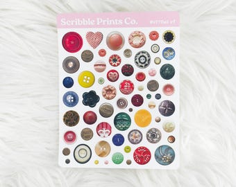 Buttons V1 – Journal Deco // Matte Stickers