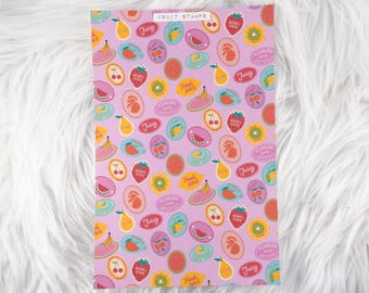 Fruit Stamps – Journal Backgrounds // Matte Sticker Paper