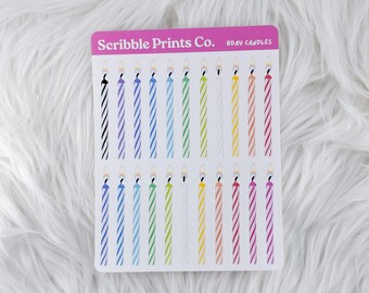 Bday Candles – Deco // Matte Journal Stickers