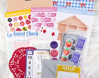 Junk Journal Sticker Starter Kit - Matte Stickers & Ephemera