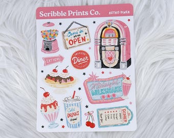 Retro Diner – Deco // Matte Journal Stickers