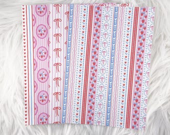 Pretty In Pink – Journal Backgrounds Set // 4 Matte Sticker Papers