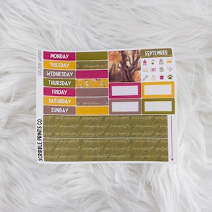 Golden Woods – Matte Hobonichi Cousin Monthly Sticker Kit
