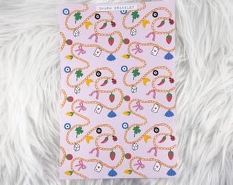 Charm Bracelet – Journal Backgrounds // Matte Sticker Paper