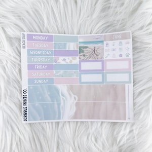 Beach Day – Matte Hobonichi Cousin Monthly Sticker Kit