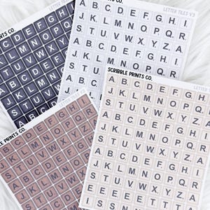 Small Letter Tiles // Matte Journal Stickers