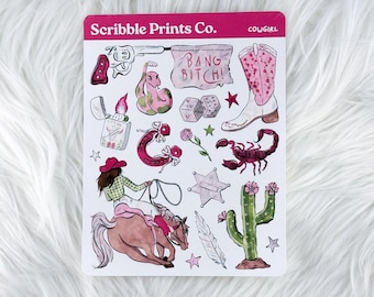 Cowgirl – Deko // Matte Journal Stickers
