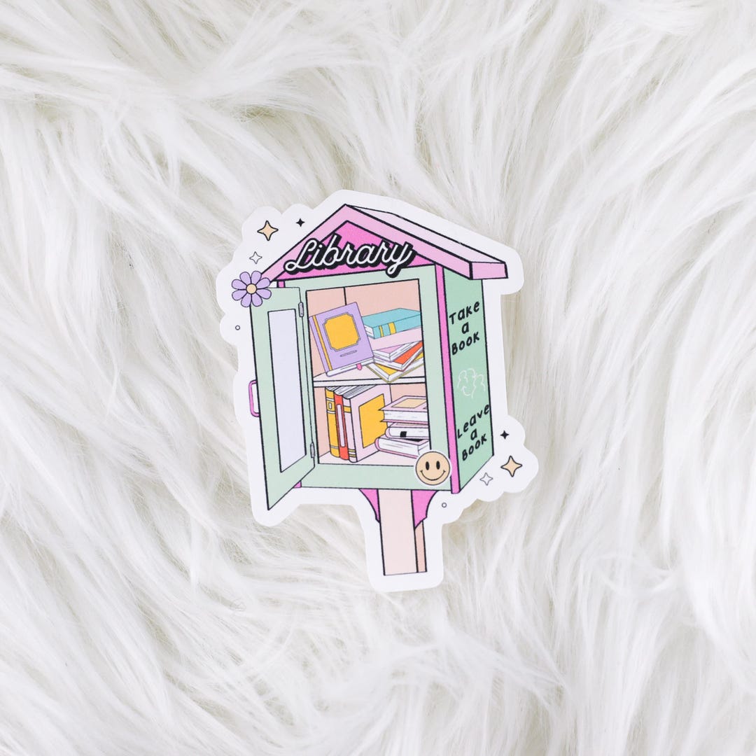 Little Free Library // Large Matte Deco Sticker for Journals - Etsy
