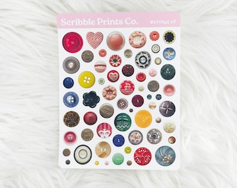 Buttons V1 – Deco // Matte Journal Stickers