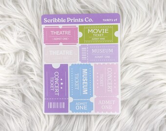 Tickets V1 – Deco // Matte Journal Stickers