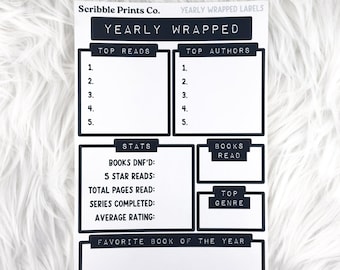 Yearly Wrapped Labels // Matte Reading Journal Stickers