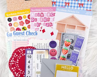 Junk Journal Sticker Starter Kit - Matte Stickers & Ephemera