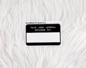 Junk Journal Name Label // Matte Reading Journal Stickers