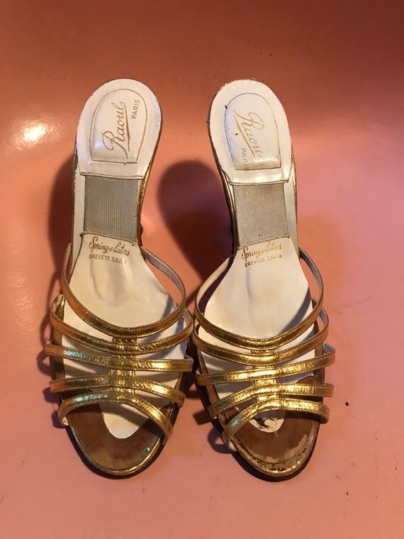 Fabulous Vintage 50's Gold Strappy Springolators -