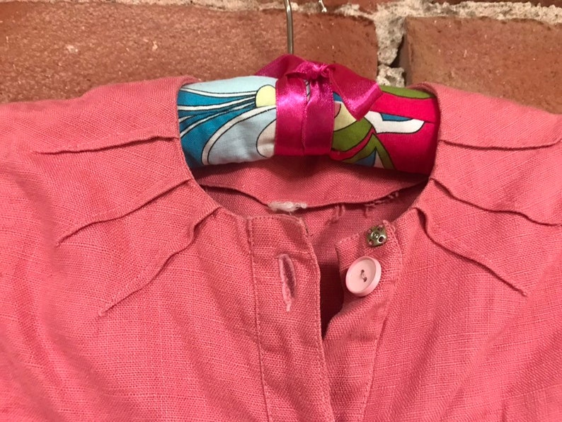 Great Vintage 50/'s-60/'s Button Up Pink Coral Sleeveless Blouse