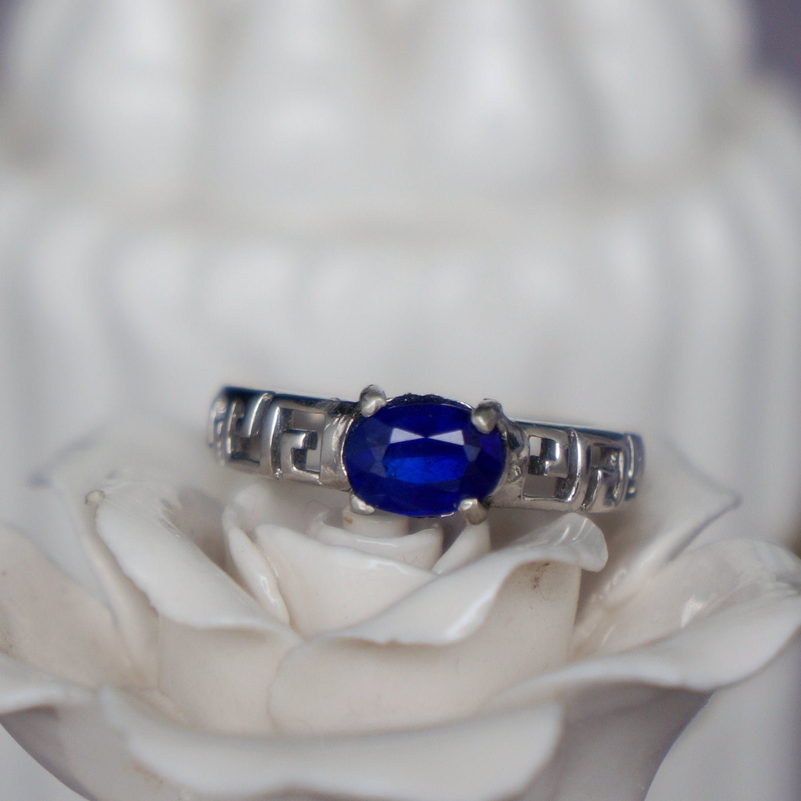 Men's Ring Cobalt Blue Spinel Ring 925 Sterling Silver Etsy