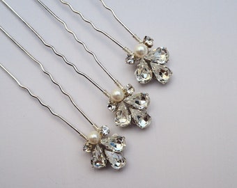 Bridal Hair pins, Crystal Hair Pins, Bridesmaid Hair Pins, Gold Hair Pins, Silver Hair Pins, Bridal Hair Accessory,