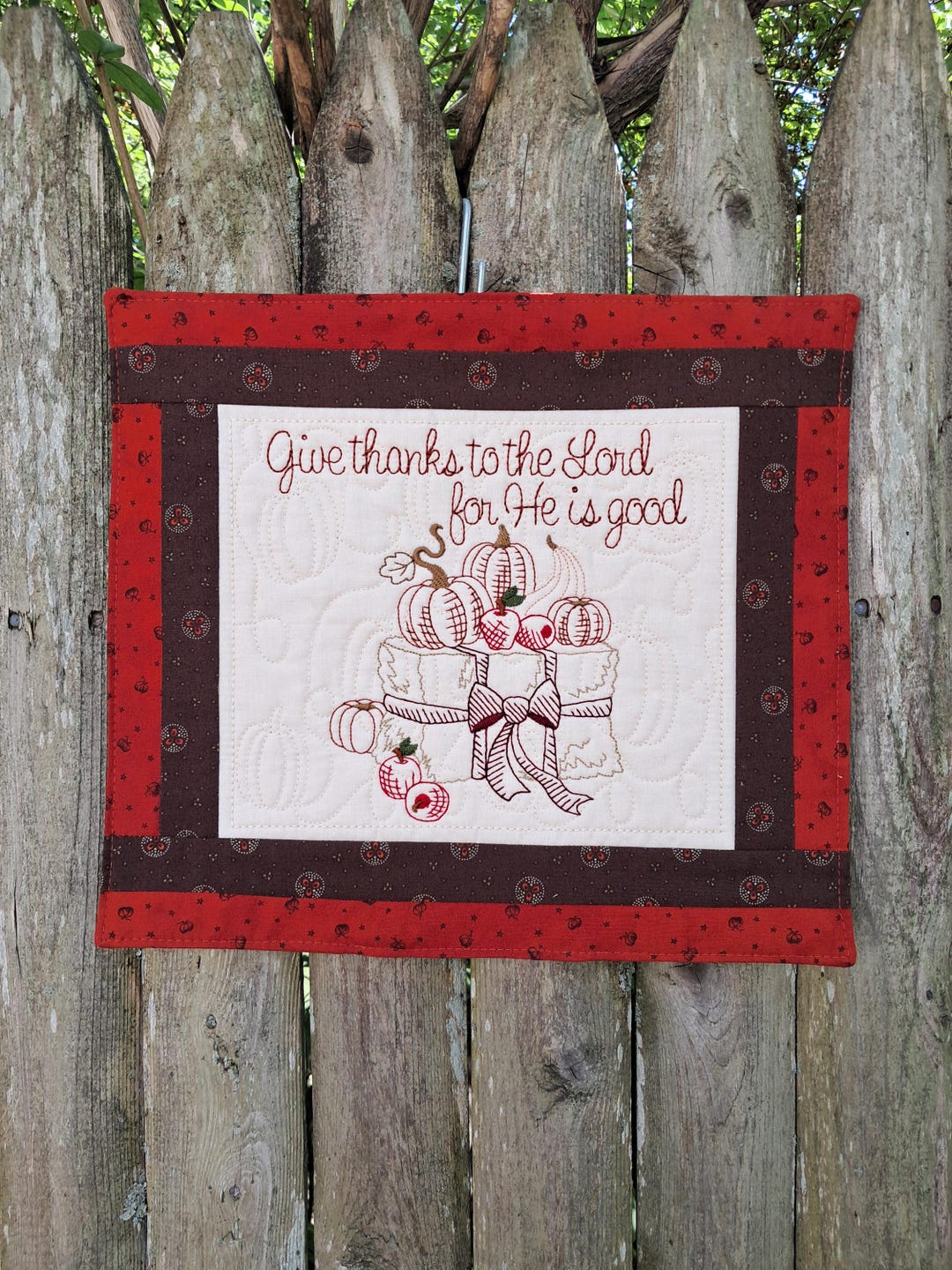 Primitive Patchwork Christian Sampler "give Thanks" Small Quilt ...