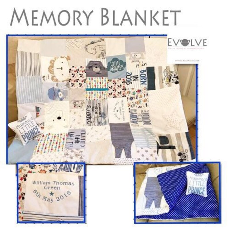 Memory/keepsake Blanket/quilt Made From Baby Clothes Etsy
