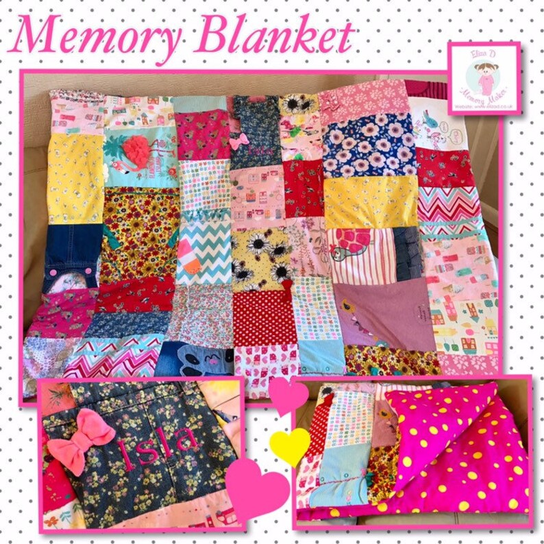Memory/keepsake Blanket/quilt Made From Baby Clothes Etsy