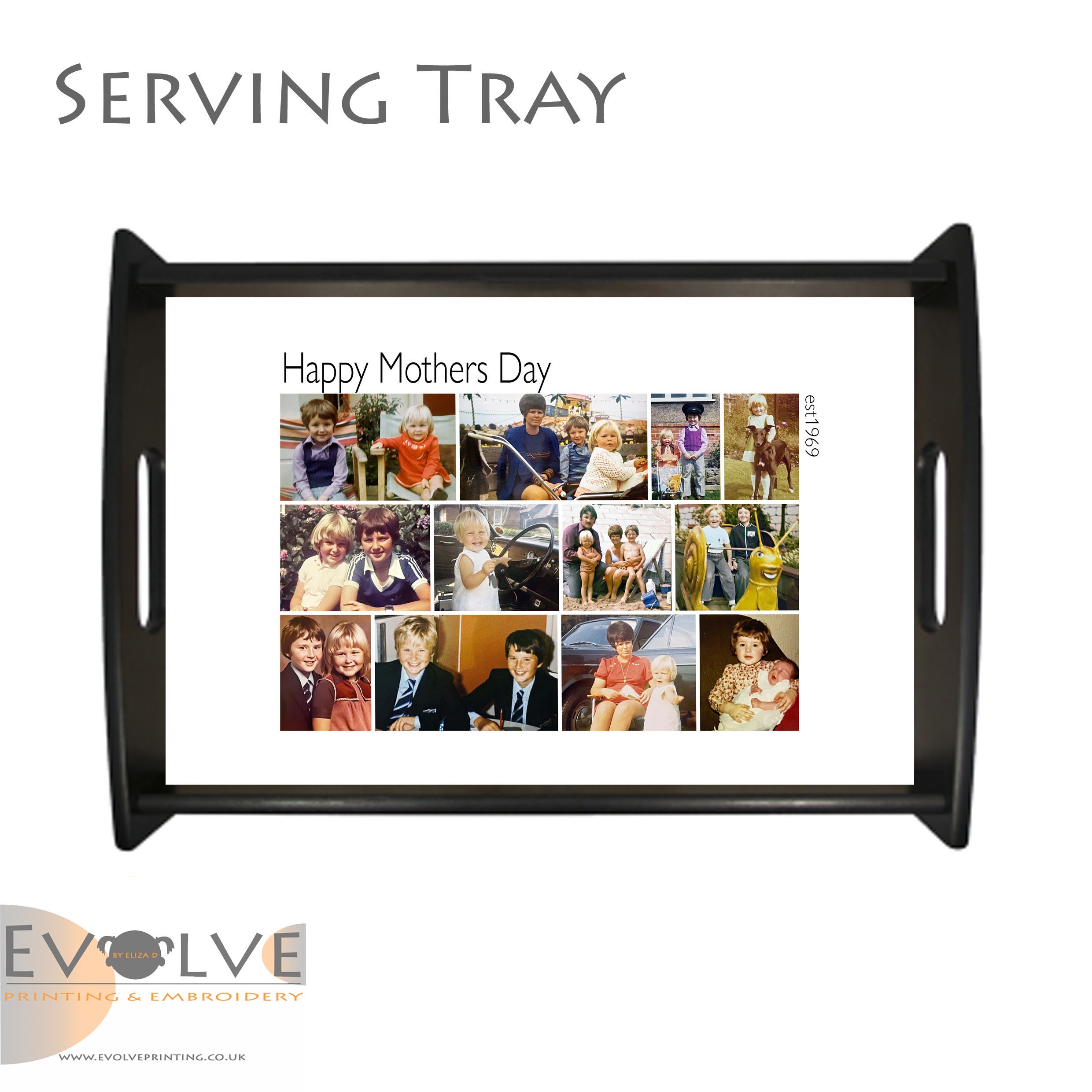 Personalised Photo Serving Tray, Custom for Mothers Day or Any
