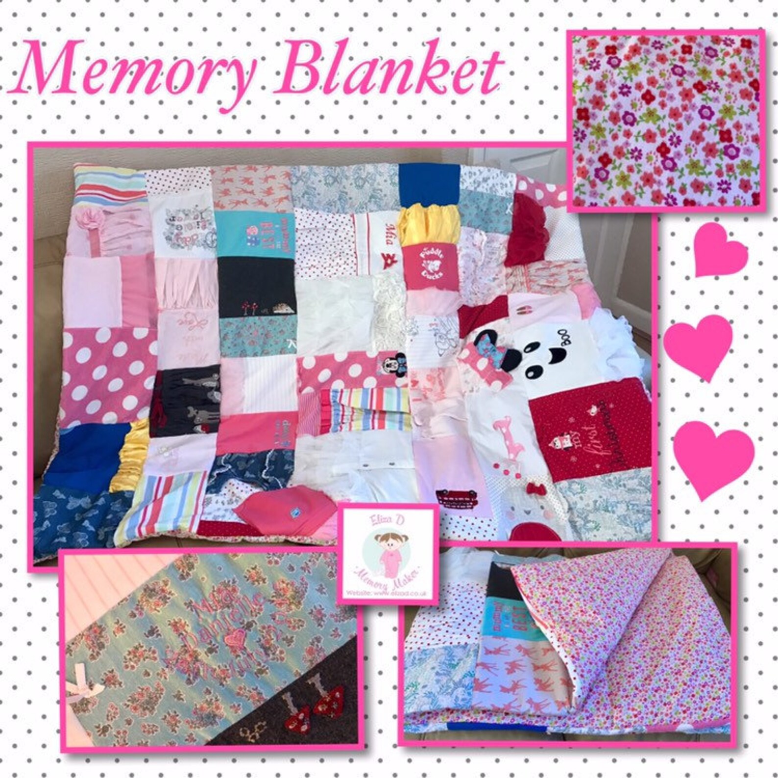 Memory/keepsake Blanket/quilt Made From Baby Clothes Etsy