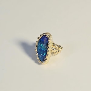 Handgjord örhänge i Boulder Opal: 925 silver och 18K guldplätering