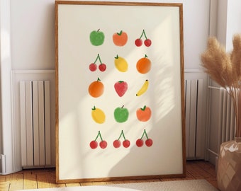 Fruit Slot Machine Print, Lucky Cherry Slot Machine Wall Art Poster, Retro Kitchen and Bedroom Decor, Casino Style Print