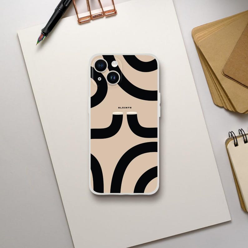 Guinness iPhone Case With Sláinte Text, iPhone 16, 16 pro, 15, 15 pro, 14, 14 pro 13 pro, 12 phone case design with abstract Guinness print image 1