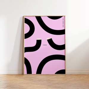 Man cave wall art Guinness fan art with abstract pints on a pink background. Split the g inspired art