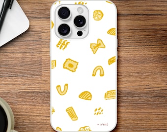 Pasta Lover iPhone Case: Illustrated Macaroni & Spaghetti Design